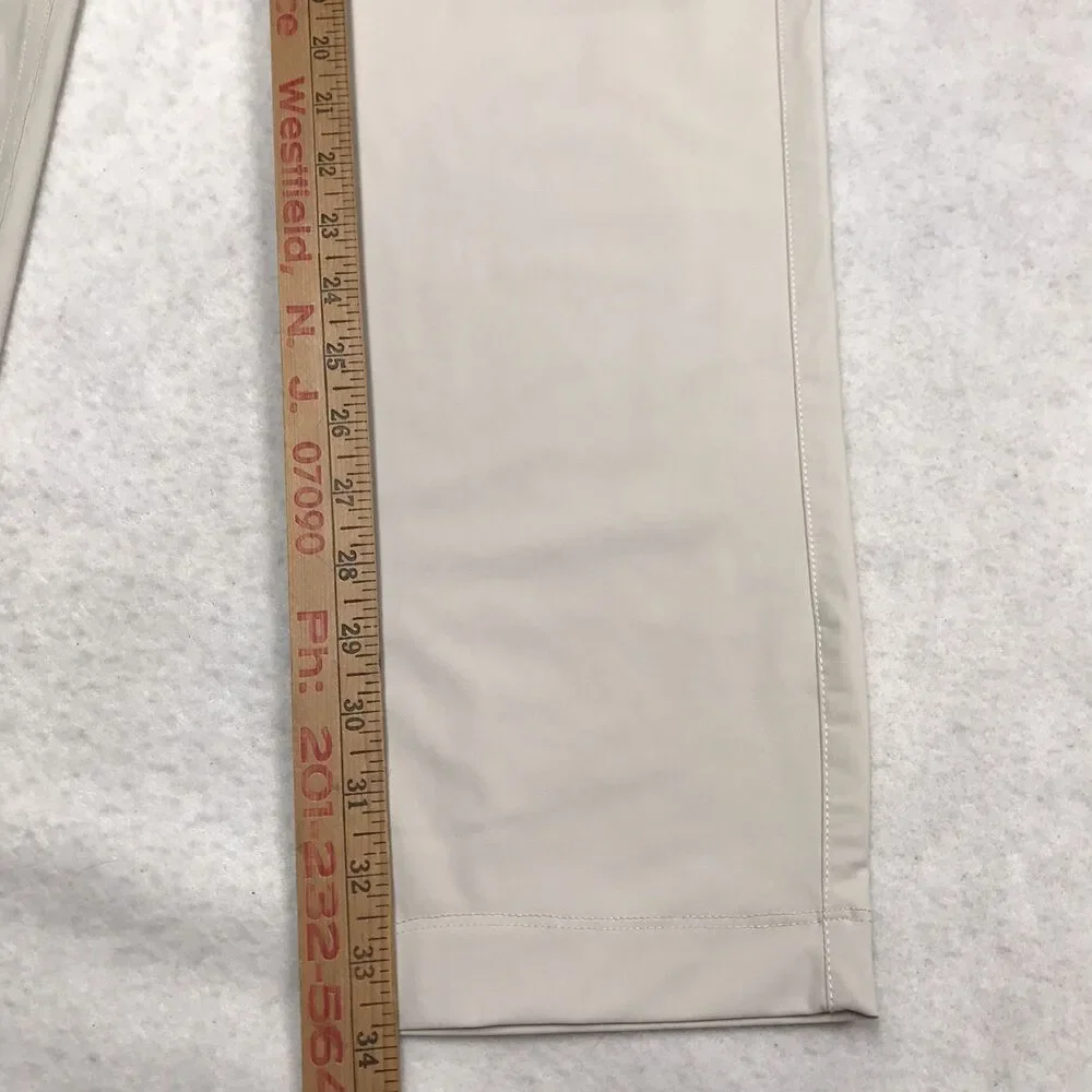 NWT REDVANLY Kent Golf Pants Men L (34x34) Stone Tan Glyding Nylon Stretch